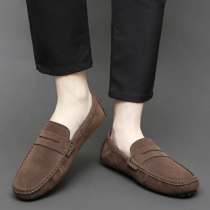 Anthony | Navy Suede Boat Loafers