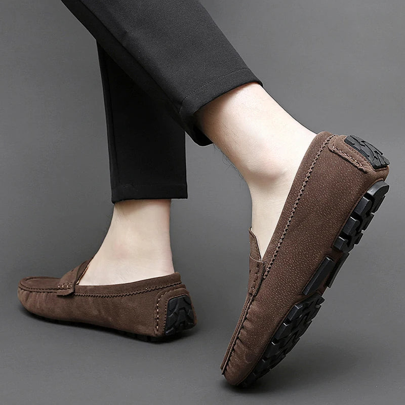 Anthony | Navy Suede Boat Loafers
