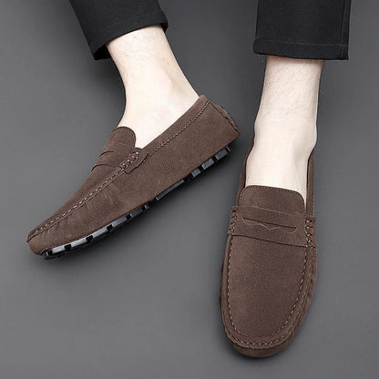 Anthony | Navy Suede Boat Loafers