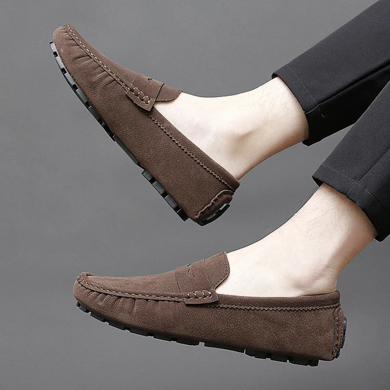 Anthony | Navy Suede Boat Loafers