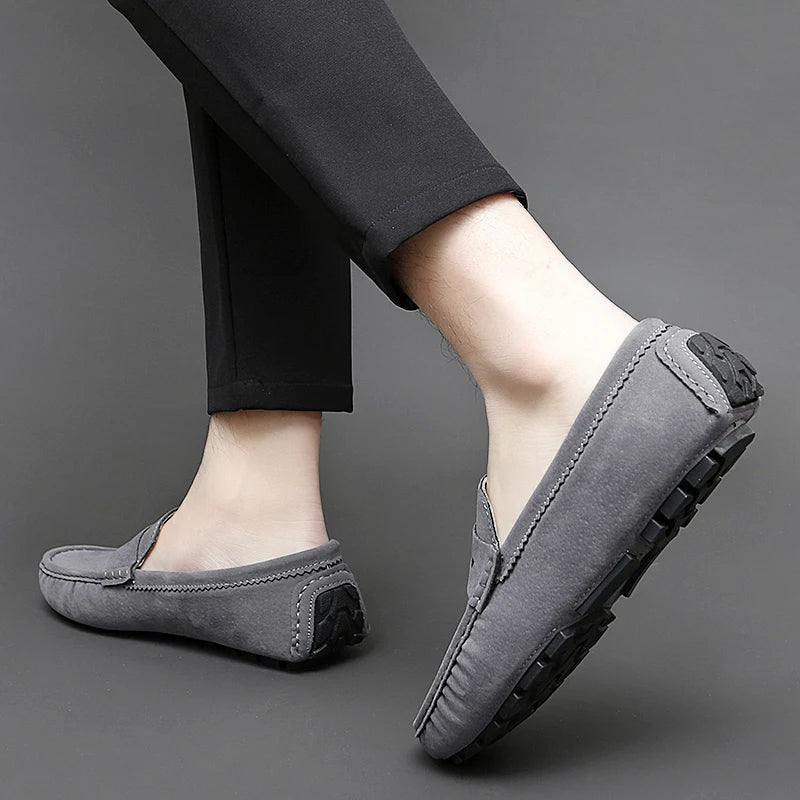 Anthony | Navy Suede Boat Loafers