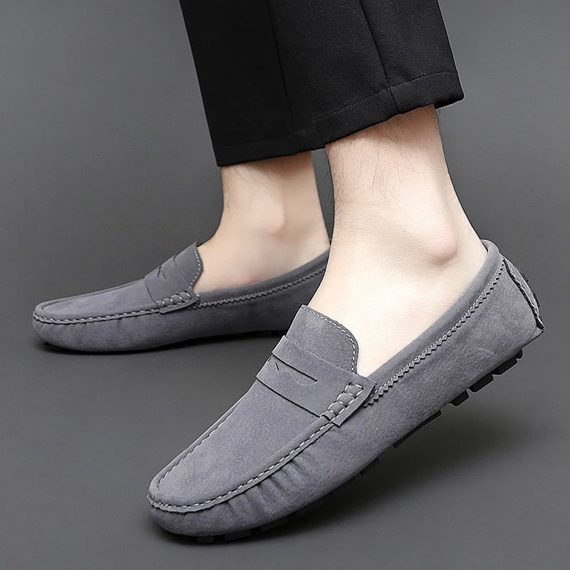 Anthony | Navy Suede Boat Loafers