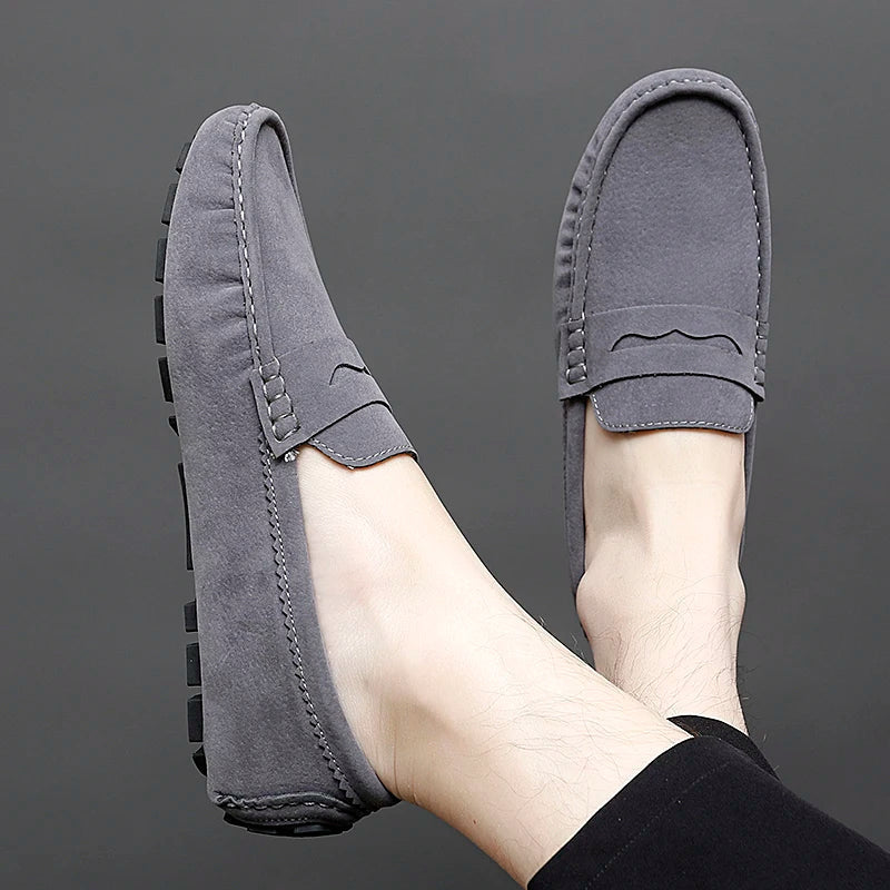 Anthony | Navy Suede Boat Loafers