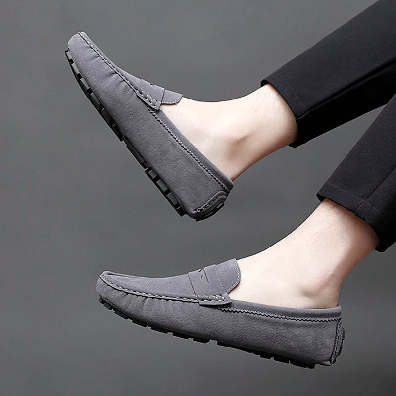 Anthony | Navy Suede Boat Loafers