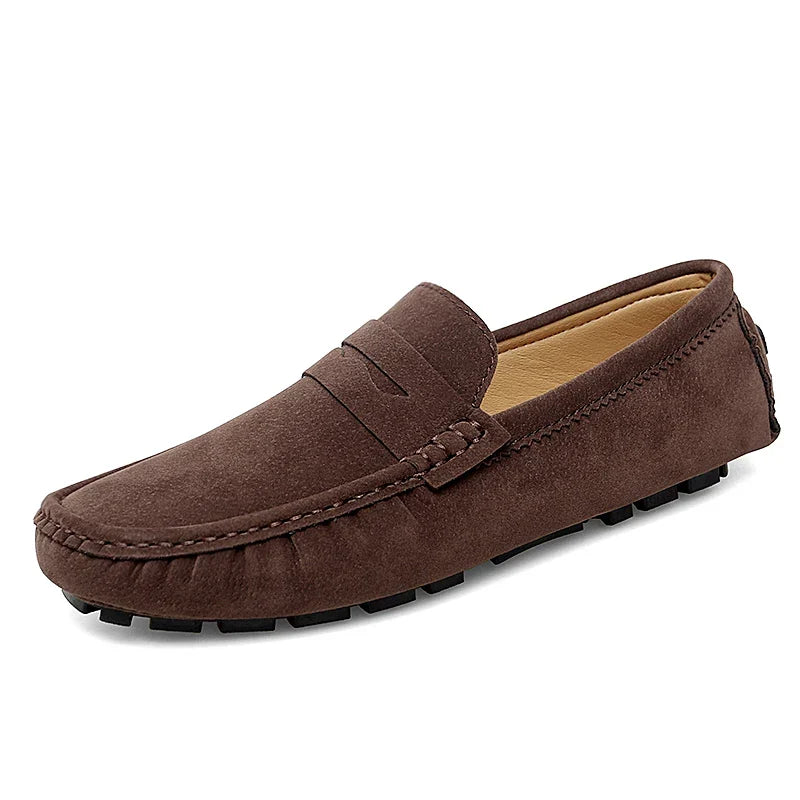 Anthony | Navy Suede Boat Loafers