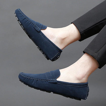 Anthony | Navy Suede Boat Loafers