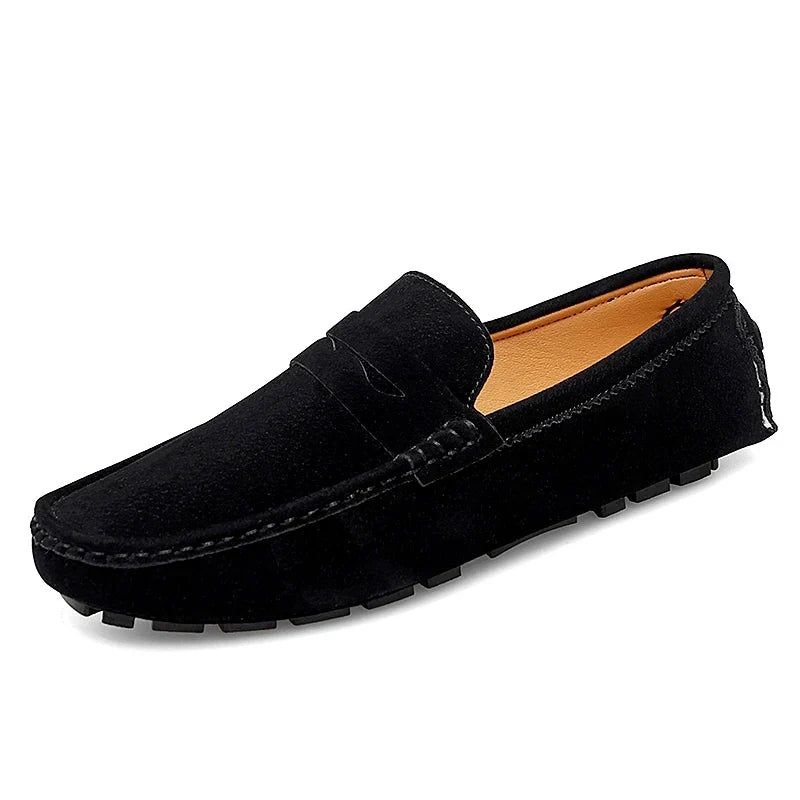 Anthony | Navy Suede Boat Loafers
