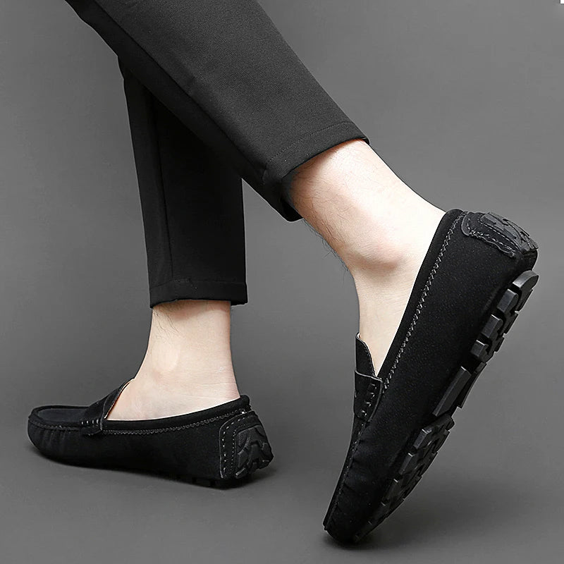 Anthony | Navy Suede Boat Loafers