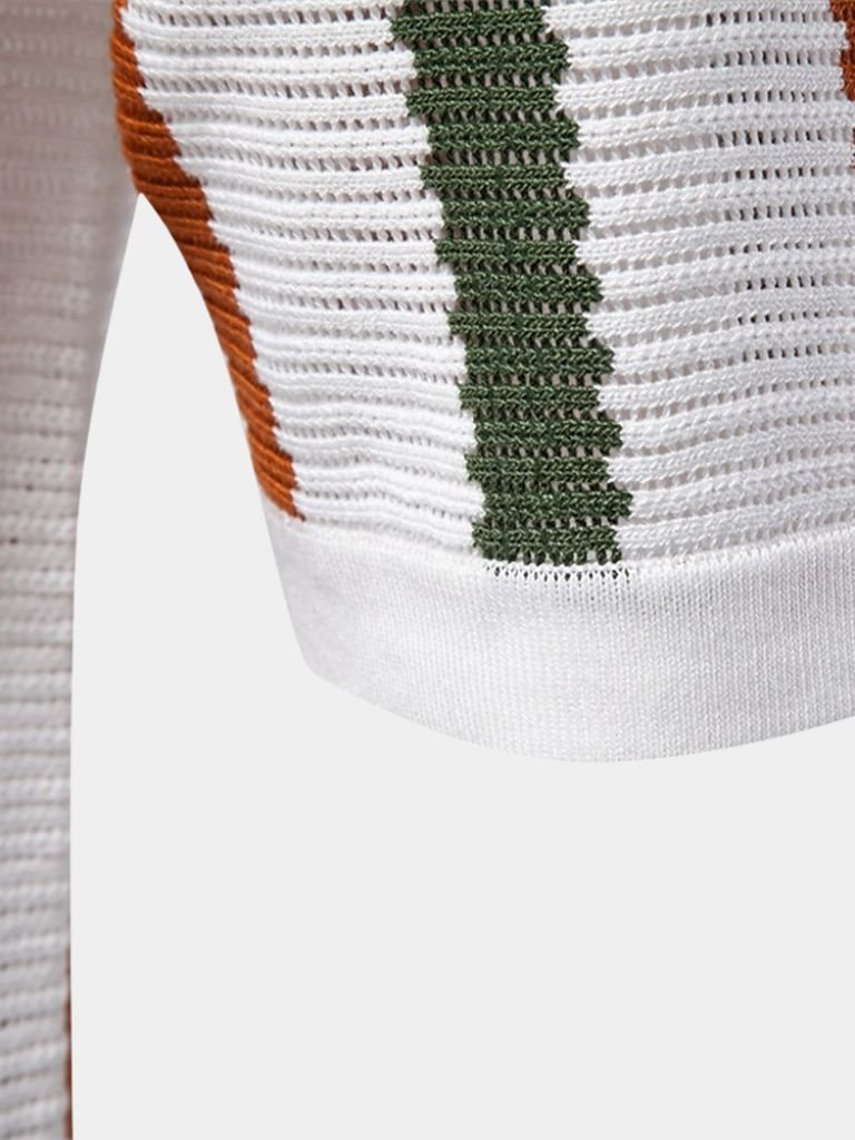 Sonny | Striped Open-Collar Knit Polo