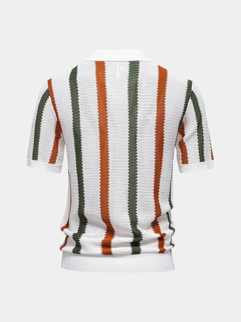 Sonny | Striped Open-Collar Knit Polo
