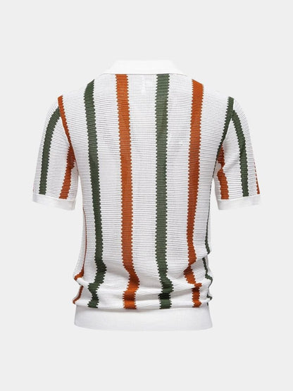 Sonny | Striped Open-Collar Knit Polo