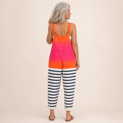 Simone | Sunset Ombre Stripe Dungarees
