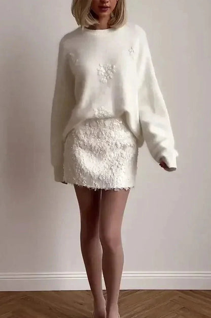 Tania | Ivory Floral Appliqué Jumper