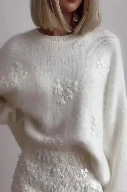 Tania | Ivory Floral Appliqué Jumper