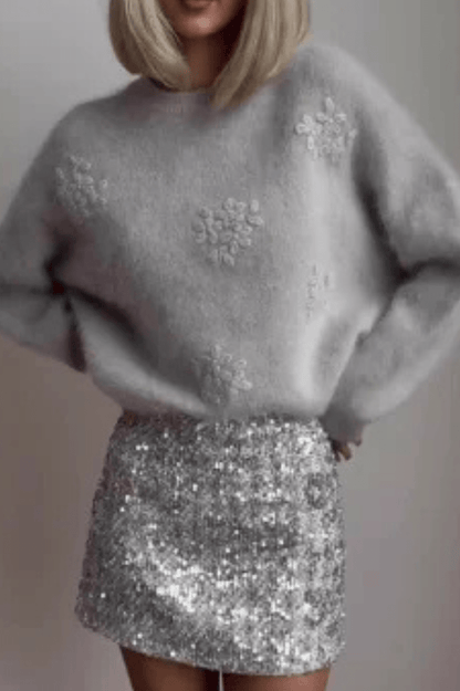 Tania | Ivory Floral Appliqué Jumper