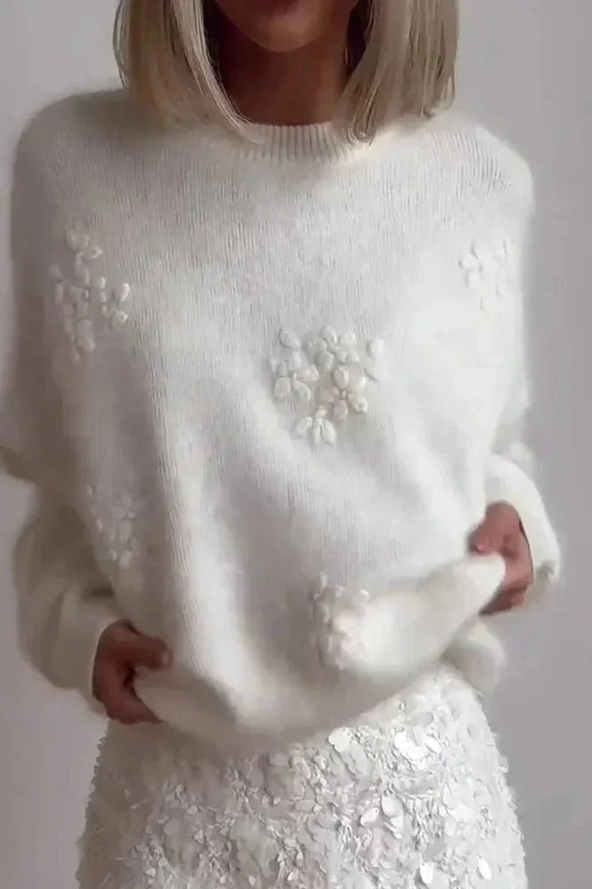 Tania | Ivory Floral Appliqué Jumper