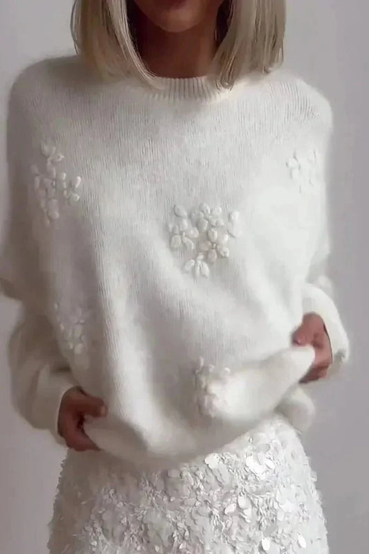 Tania | Ivory Floral Appliqué Jumper