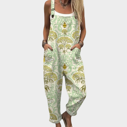 Vera | Botanical Bee Print Dungarees