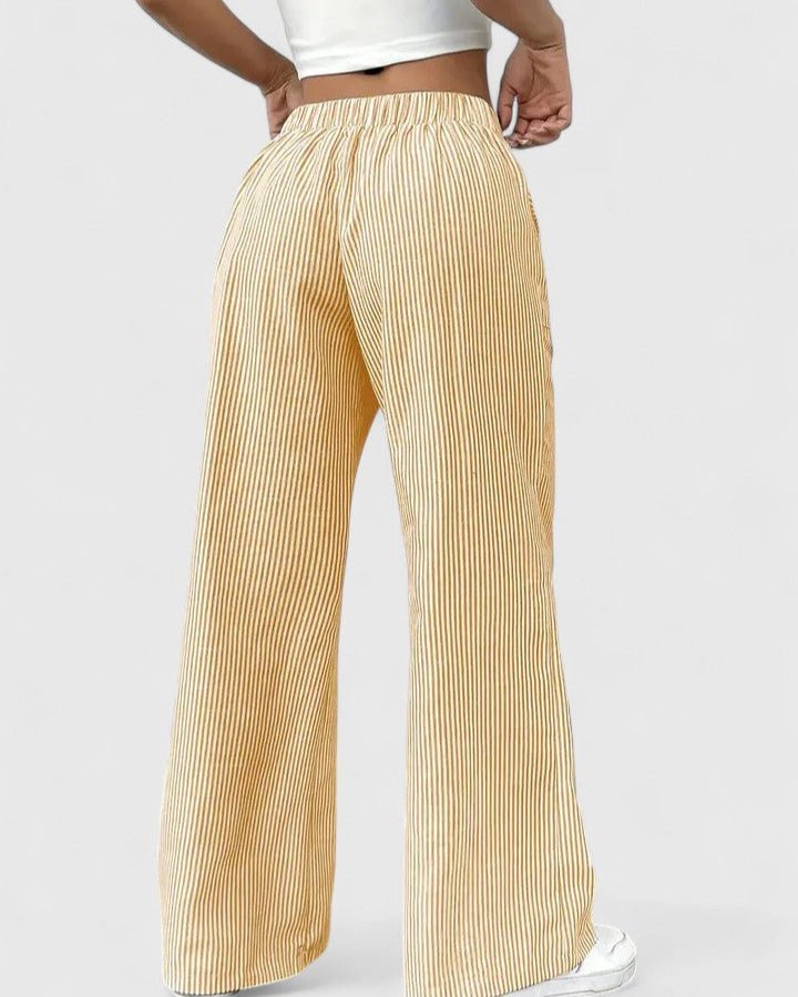 Tanya | Blue Striped Wide-Leg Trousers
