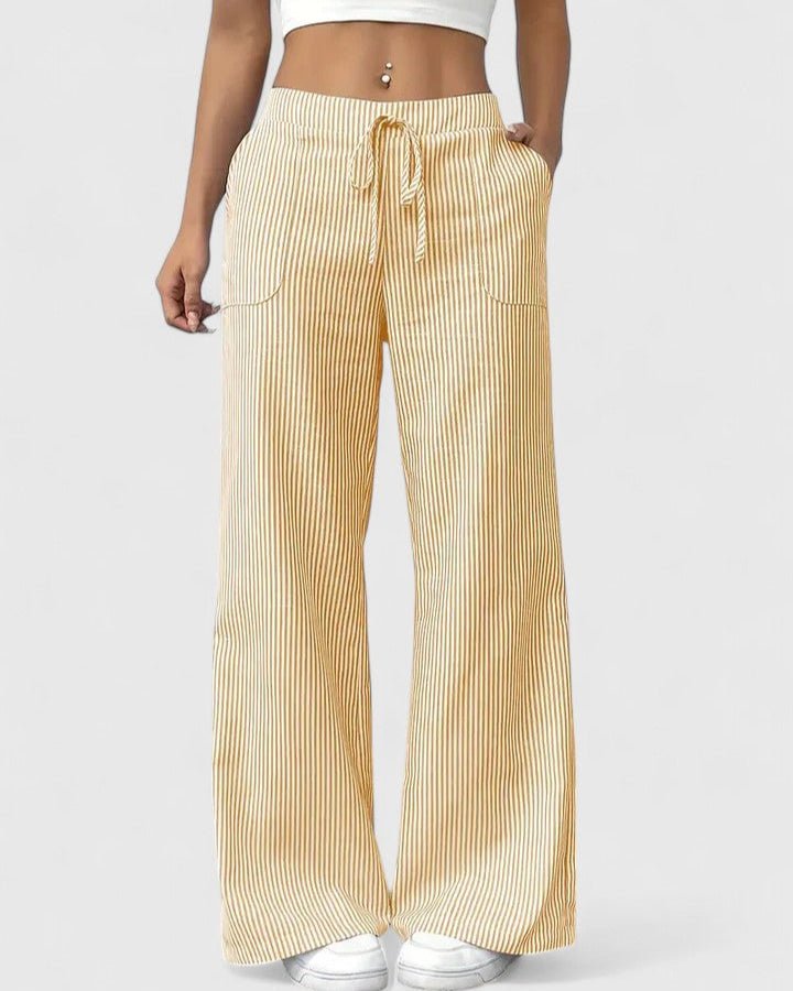 Tanya | Blue Striped Wide-Leg Trousers