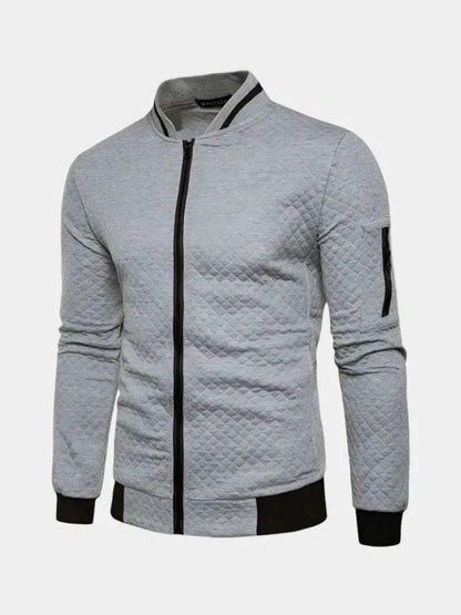 Theo | Navy Textured Bomber Jacket