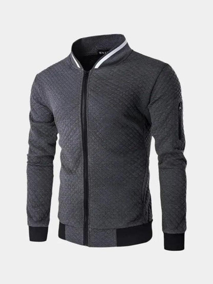 Theo | Navy Textured Bomber Jacket