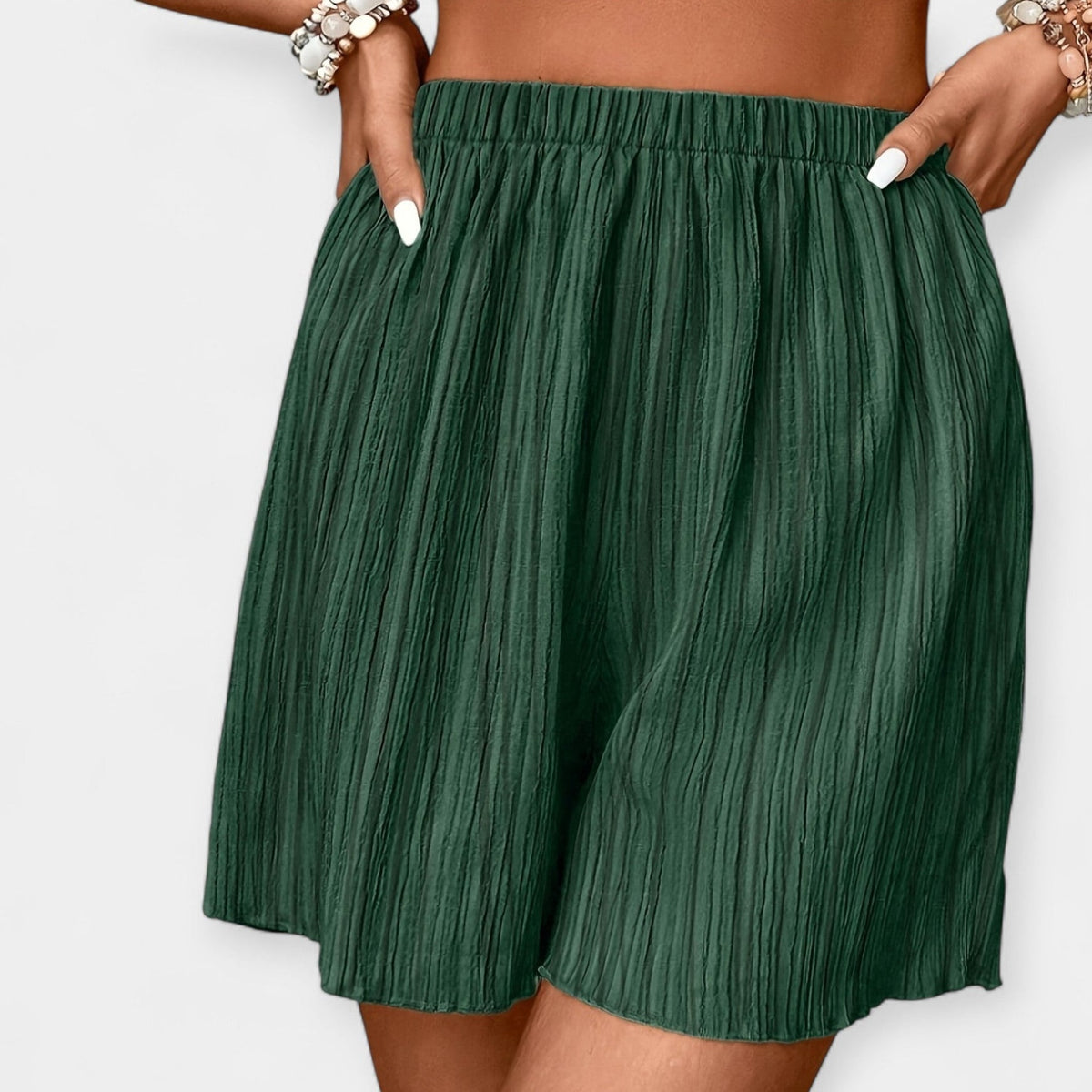 Thea | Pleated Wide-Leg Shorts