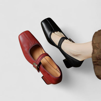 Thea | Black Pointed Mary Jane Shoes