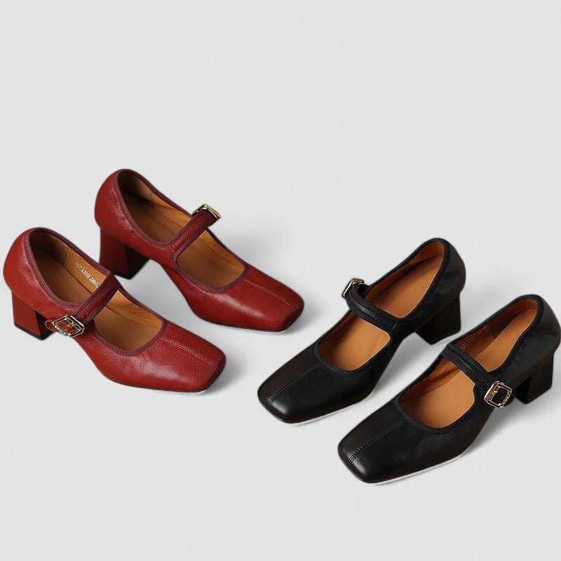 Thea | Black Pointed Mary Jane Shoes