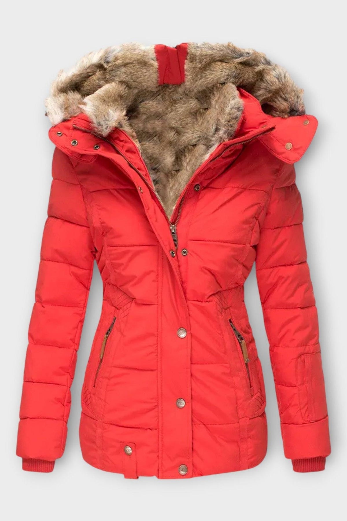 Tilda | Black Faux-Fur Trim Puffer Jacket