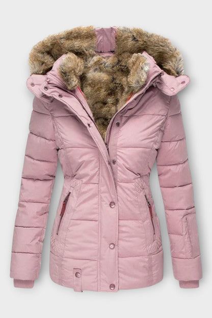 Tilda | Black Faux-Fur Trim Puffer Jacket