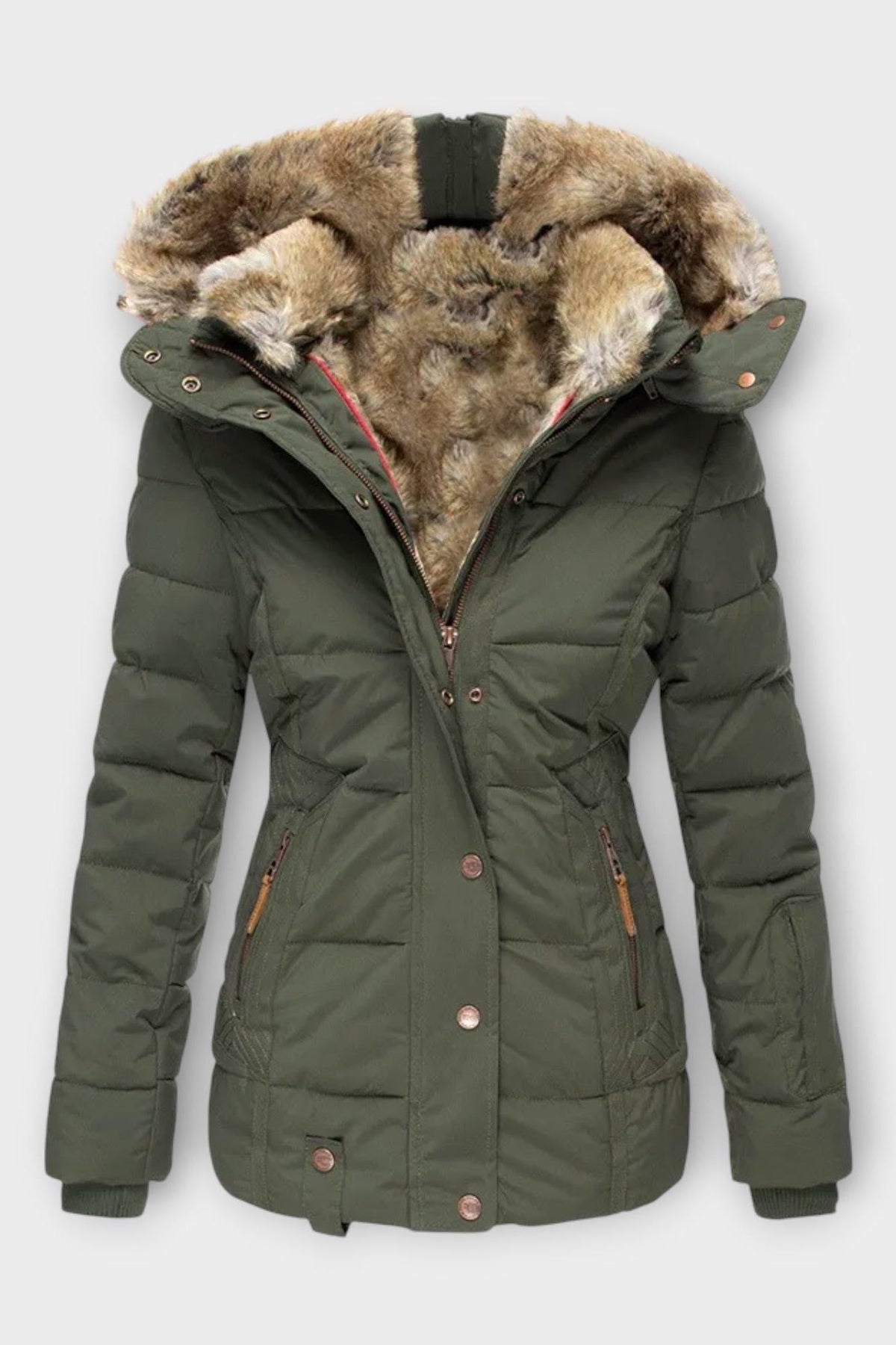 Tilda | Black Faux-Fur Trim Puffer Jacket