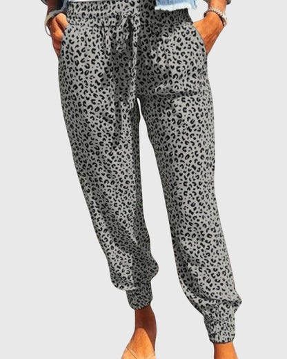 Tilda | Olive Leopard Jogger Trousers