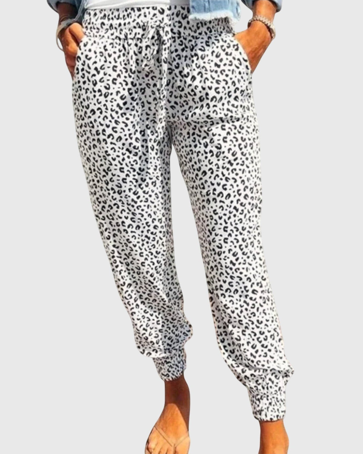 Tilda | Olive Leopard Jogger Trousers