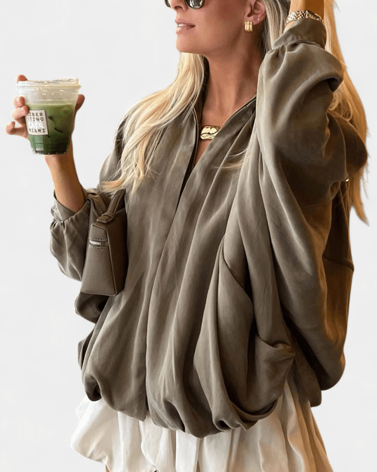 Tilda | Olive Draped Jacket