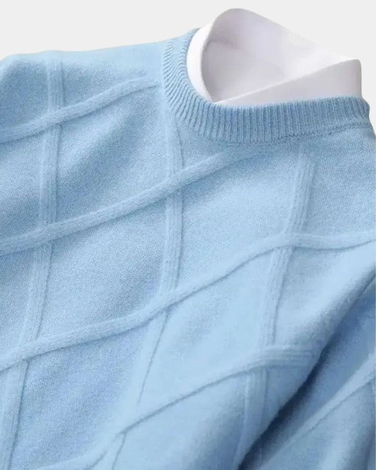 Thomas | Taupe Diamond-Knit Jumper