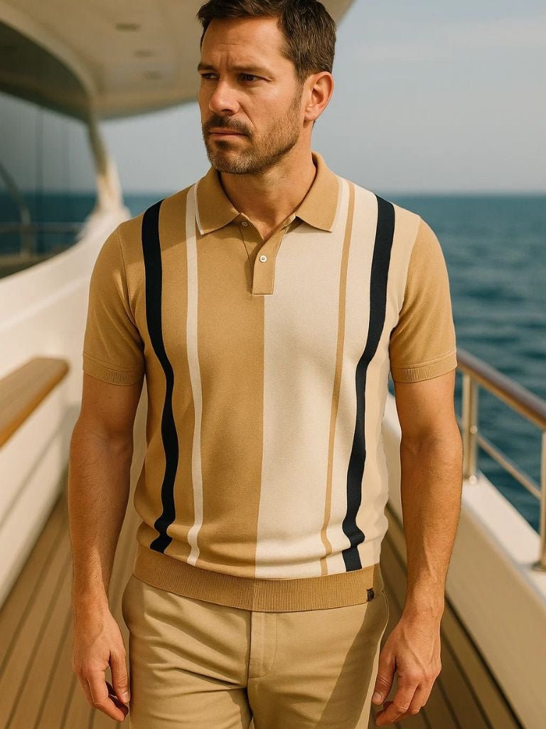 Thomas | Retro Vertical-Stripe Polo