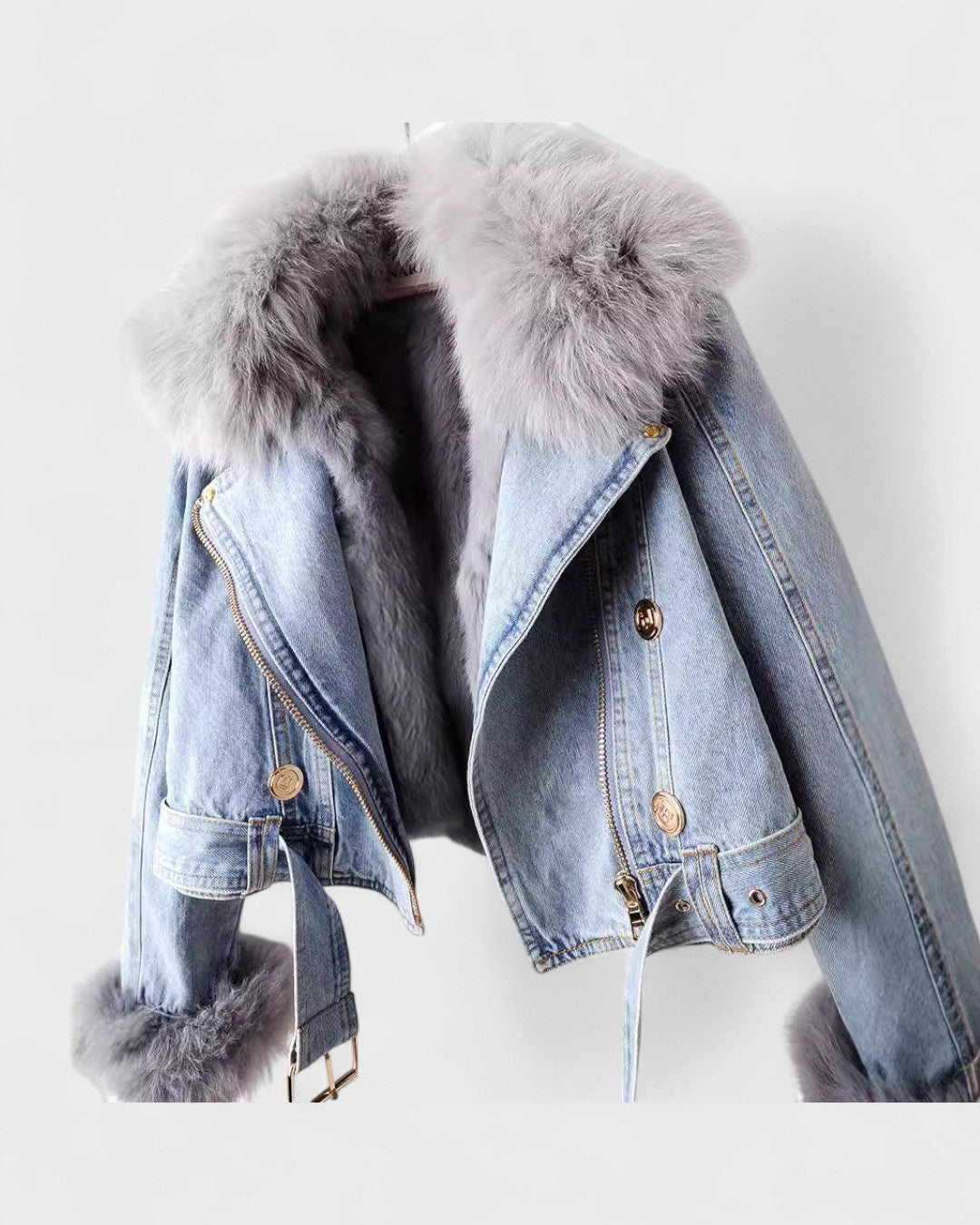 Theodora | Denim Jacket with Faux-Fur Trim