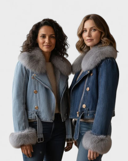 Theodora | Denim Jacket with Faux-Fur Trim