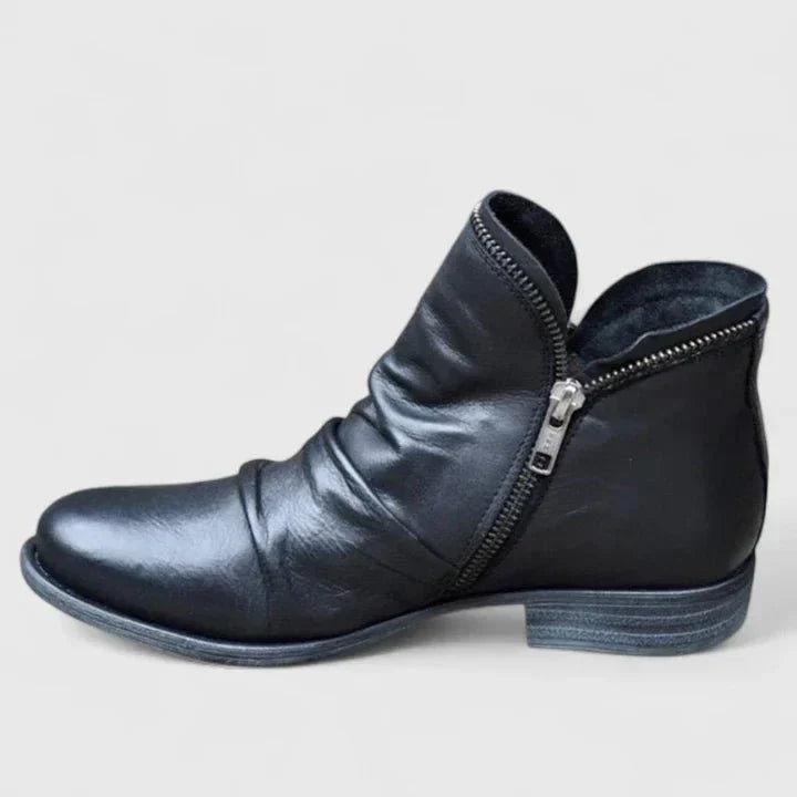 Theodora | Purple Side-Zip Ankle Boots