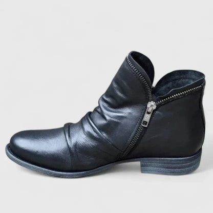 Theodora | Purple Side-Zip Ankle Boots
