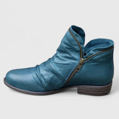 Theodora | Purple Side-Zip Ankle Boots