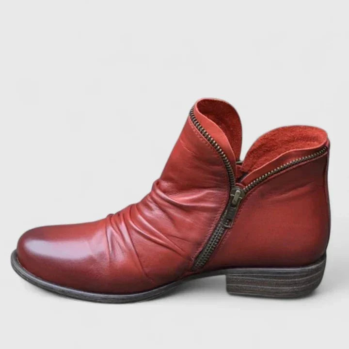 Theodora | Purple Side-Zip Ankle Boots