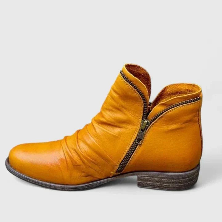 Theodora | Purple Side-Zip Ankle Boots