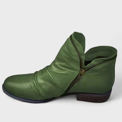 Theodora | Purple Side-Zip Ankle Boots