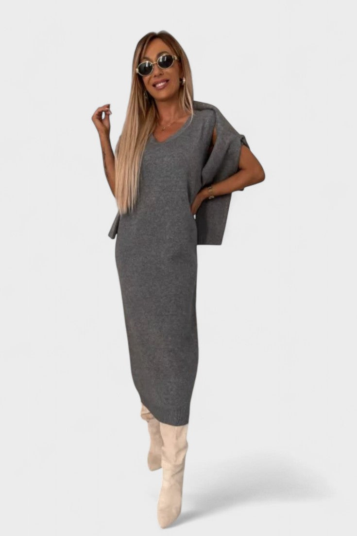 Tilly | Cowl-Neck Knit Top & Maxi Skirt Set
