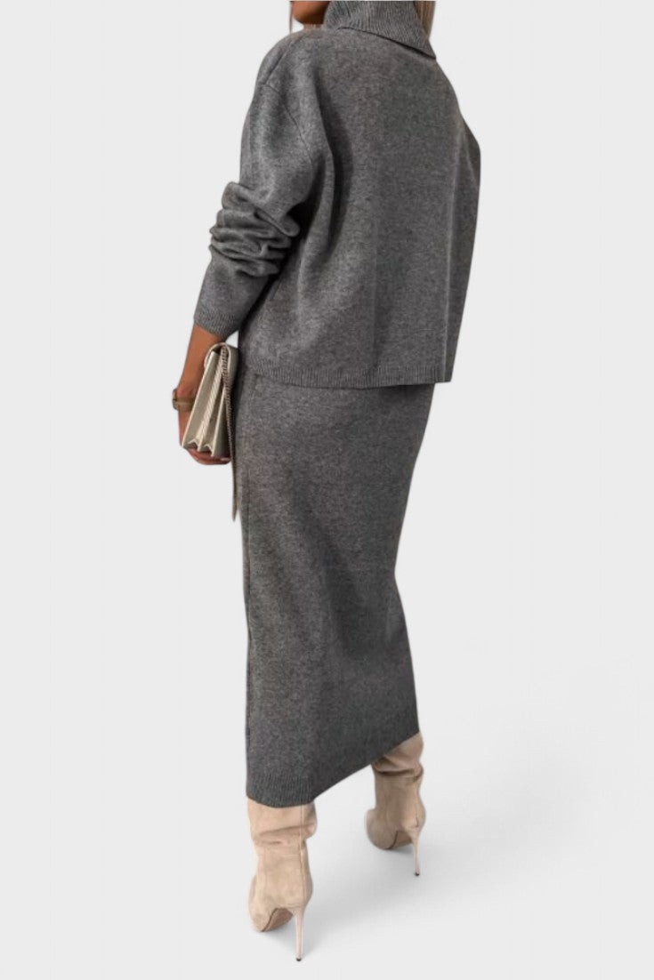 Tilly | Cowl-Neck Knit Top & Maxi Skirt Set