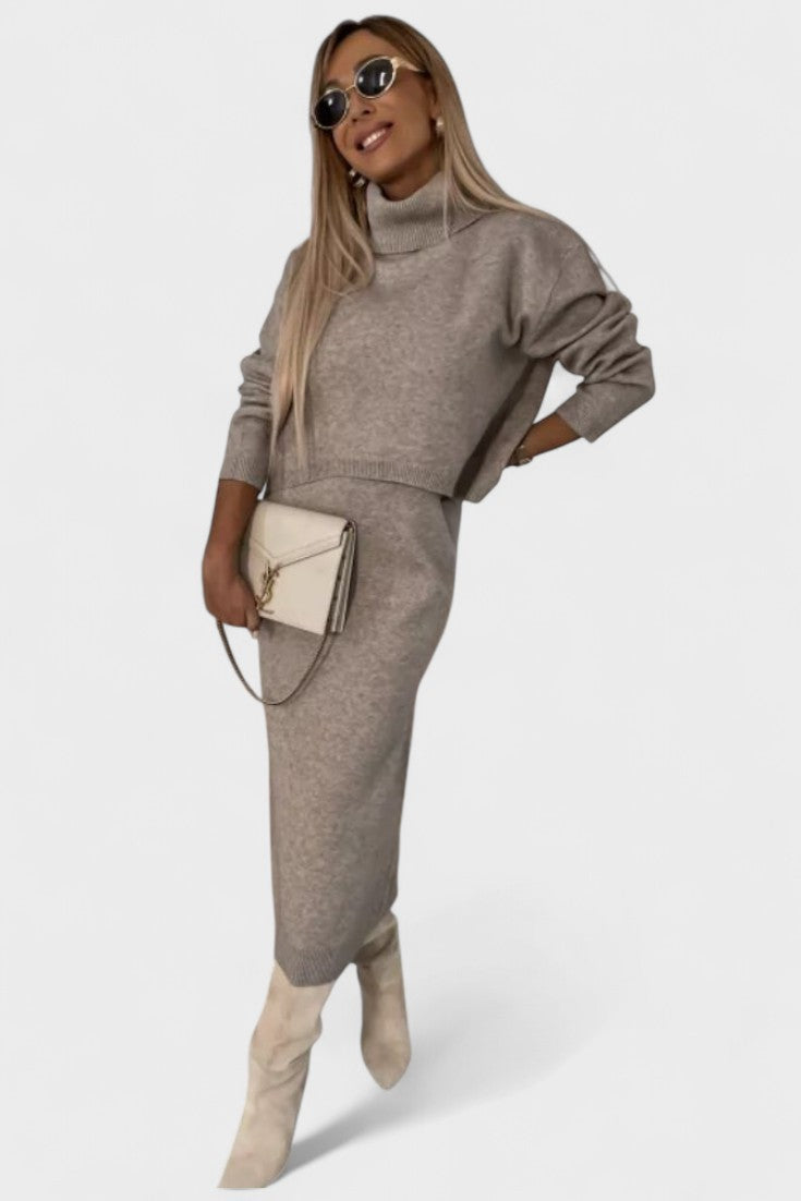 Tilly | Cowl-Neck Knit Top & Maxi Skirt Set