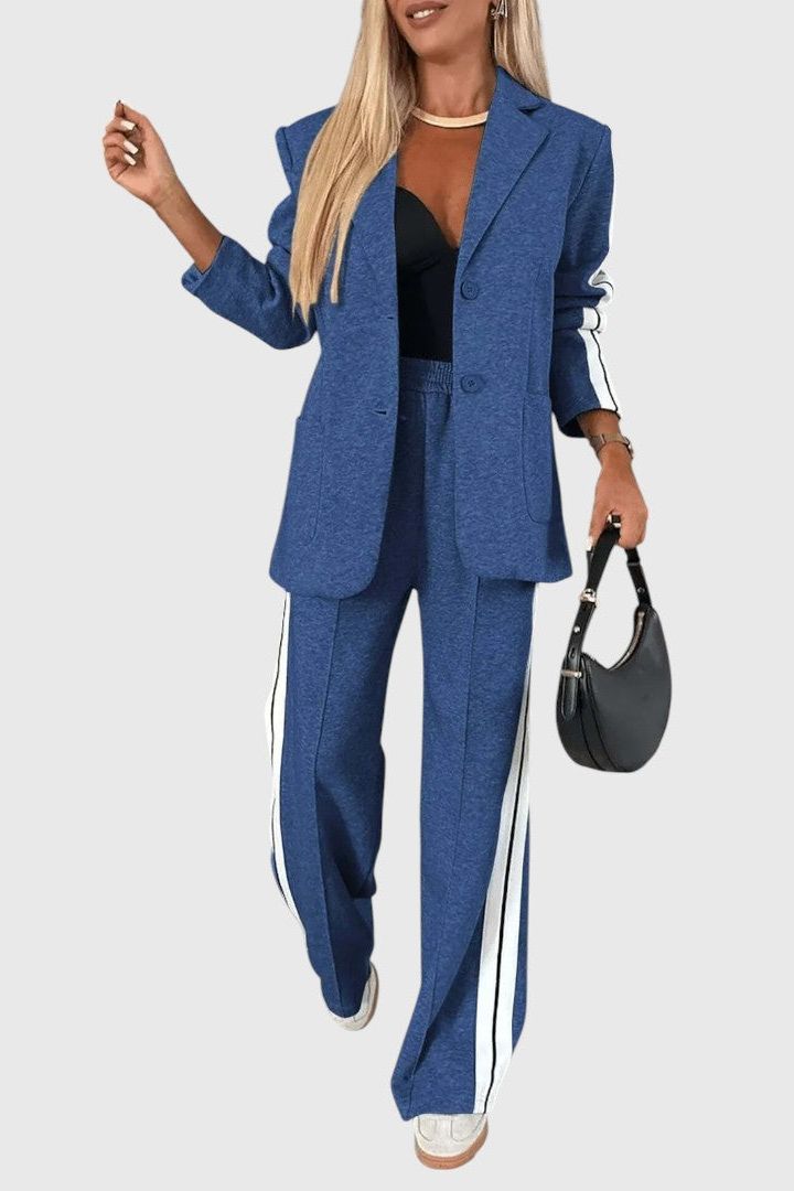 Tilly | Contrast-Stripe Blazer & Trouser Set