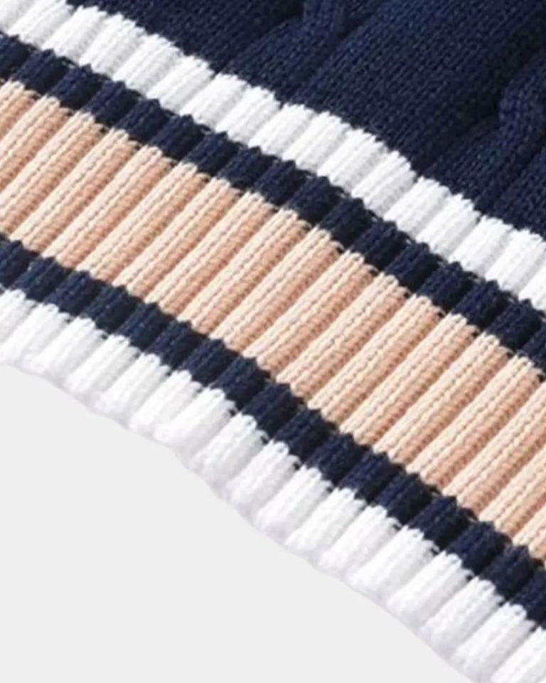 Tobias | Navy Sleeveless V-Neck Knit